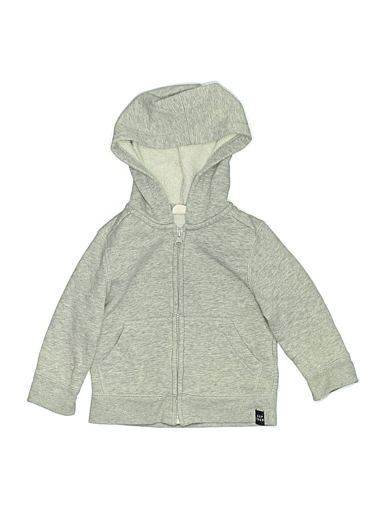 Pre-owned Baby Gap Kids' Zip Up Hoodie In Gray