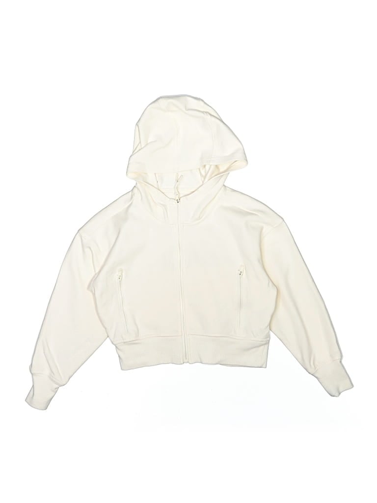 Pre-owned Active By Old Navy Kids' Zip Up Hoodie In White