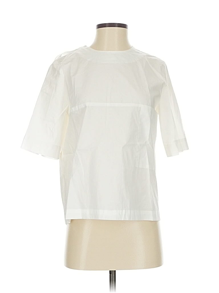 Pre-owned Frnch Short Sleeve Blouse In White
