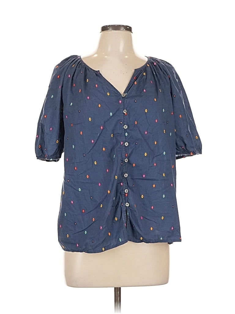 Pre-owned Style & Co Short Sleeve Blouse In Blue