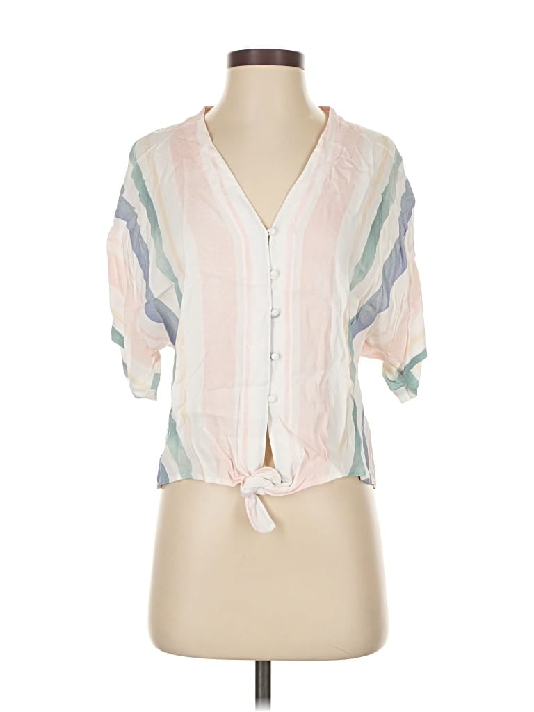 Pre-owned Rails Short Sleeve Blouse In White
