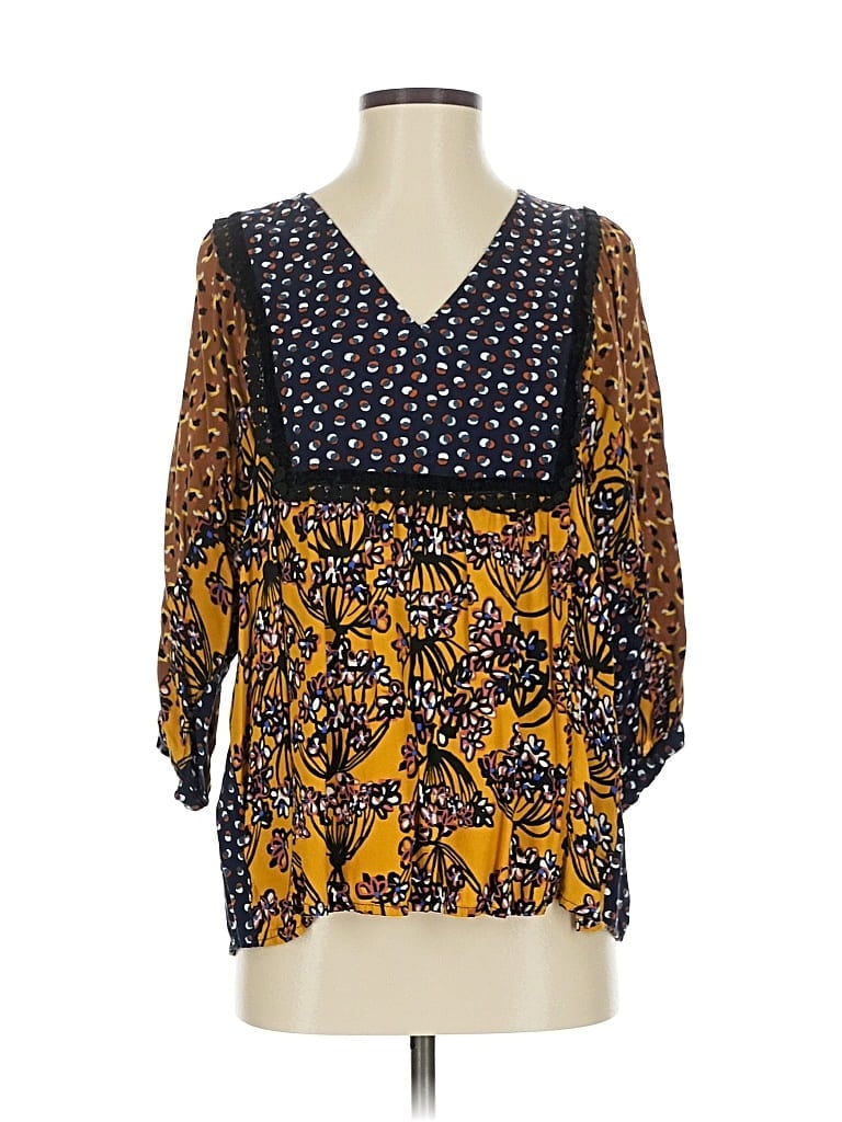 Pre-owned Ivy Jane 3/4 Sleeve Blouse In Yellow