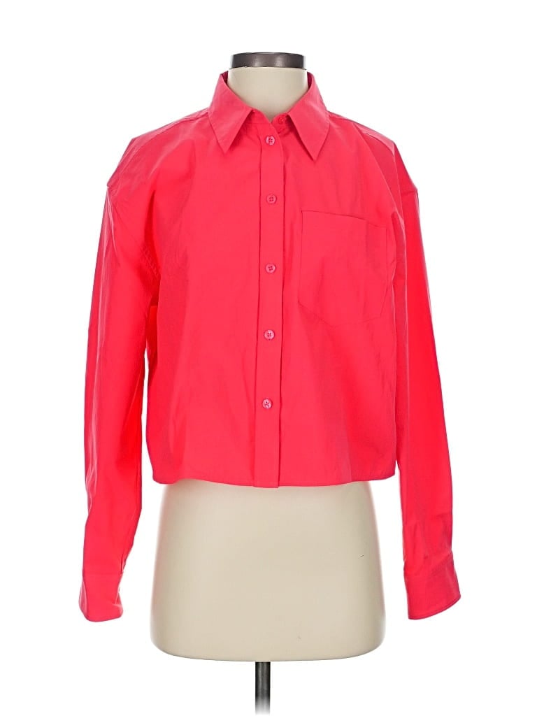 Pre-owned Athleta Long Sleeve Blouse In Red