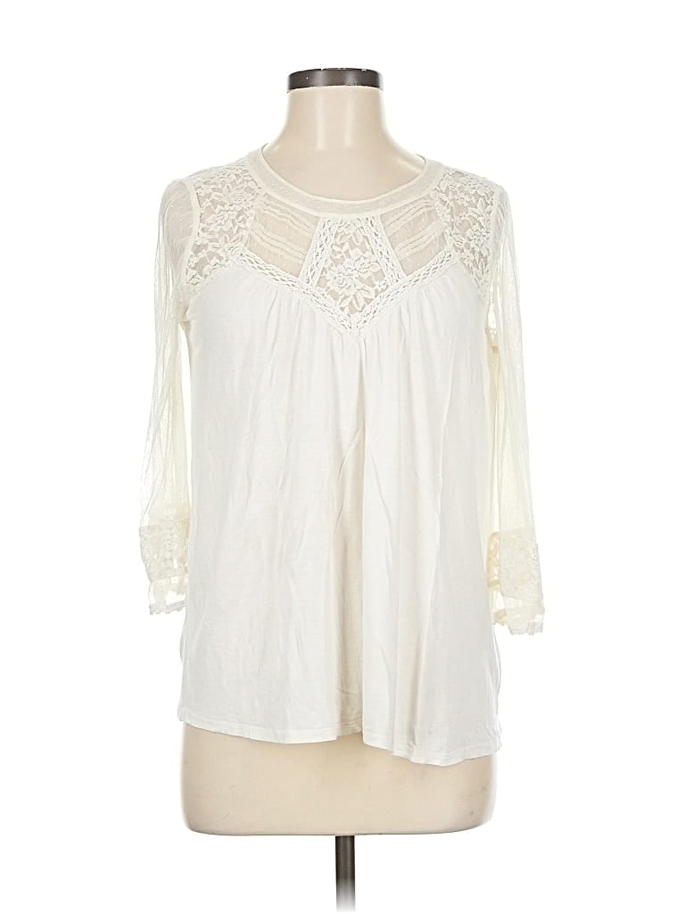 Pre-owned Express 3/4 Sleeve Blouse In White