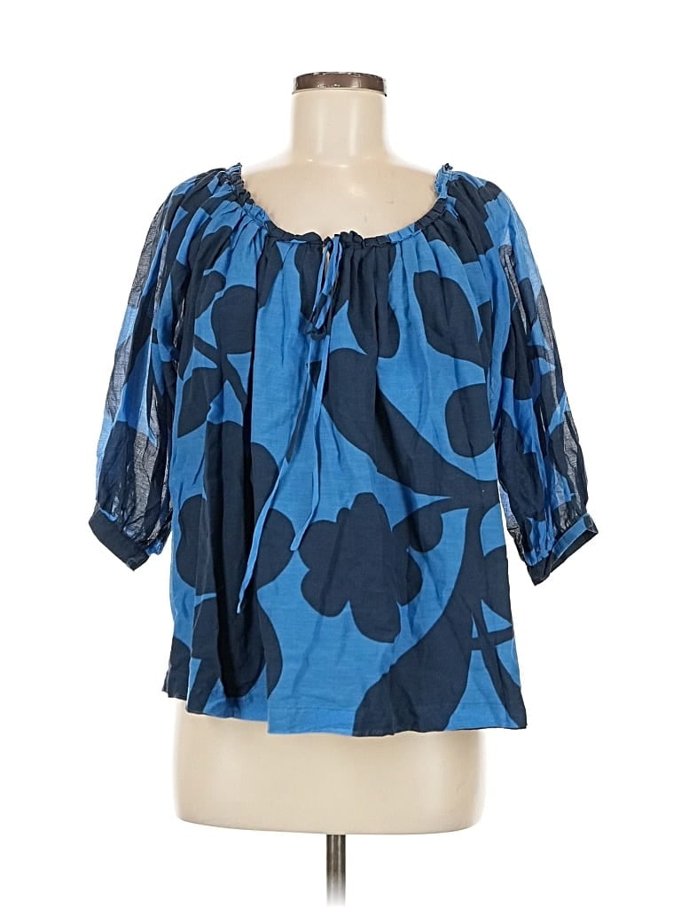 Pre-owned Michael Michael Kors 3/4 Sleeve Blouse In Blue