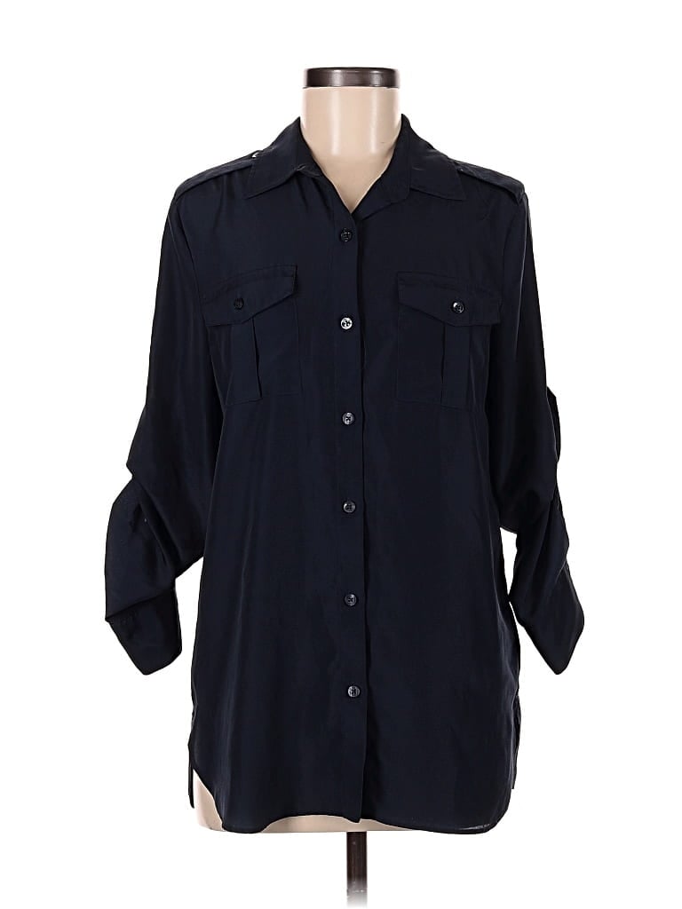 Pre-owned Dkny 3/4 Sleeve Blouse In Black