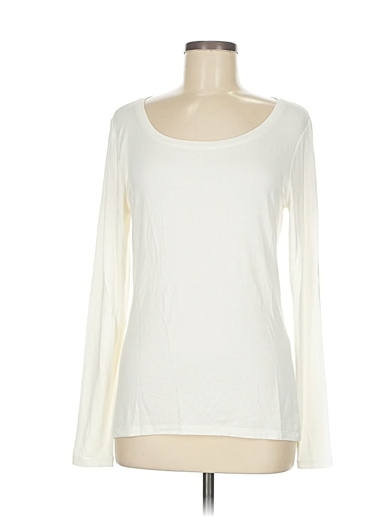 Pre-owned Tahari Long Sleeve T-shirt In White