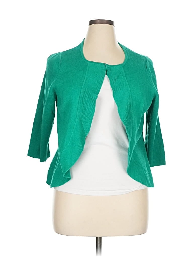 Pre-owned Lane Bryant Cardigan Sweater In Green