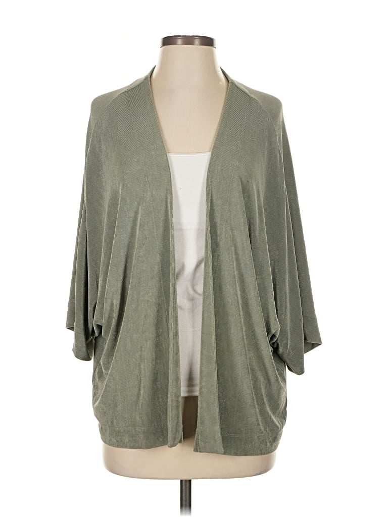 Pre-owned Travelers By Chico's Cardigan Sweater In Green