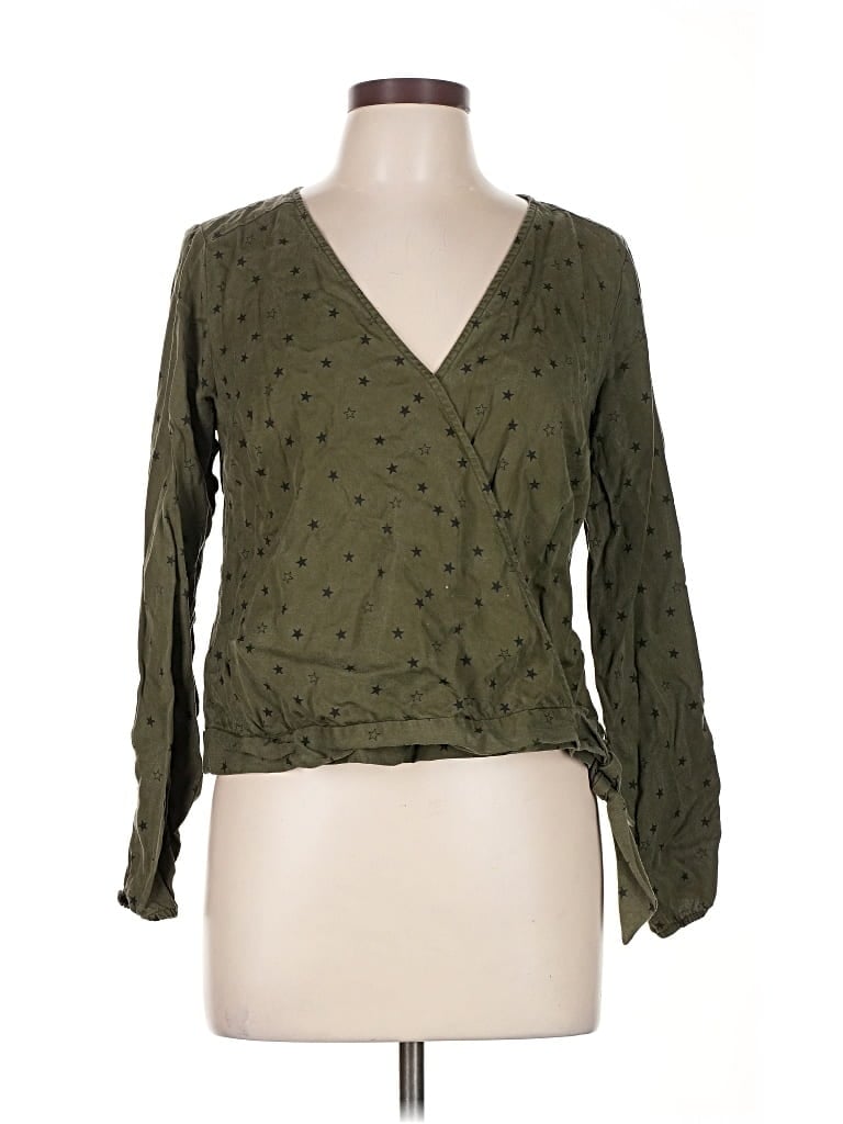Pre-owned Eddie Bauer Long Sleeve Blouse In Green