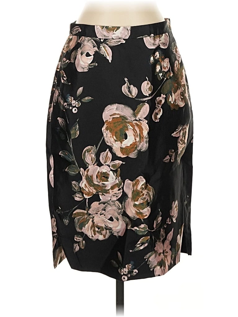 Pre-owned J.crew Collection Silk Skirt In Black