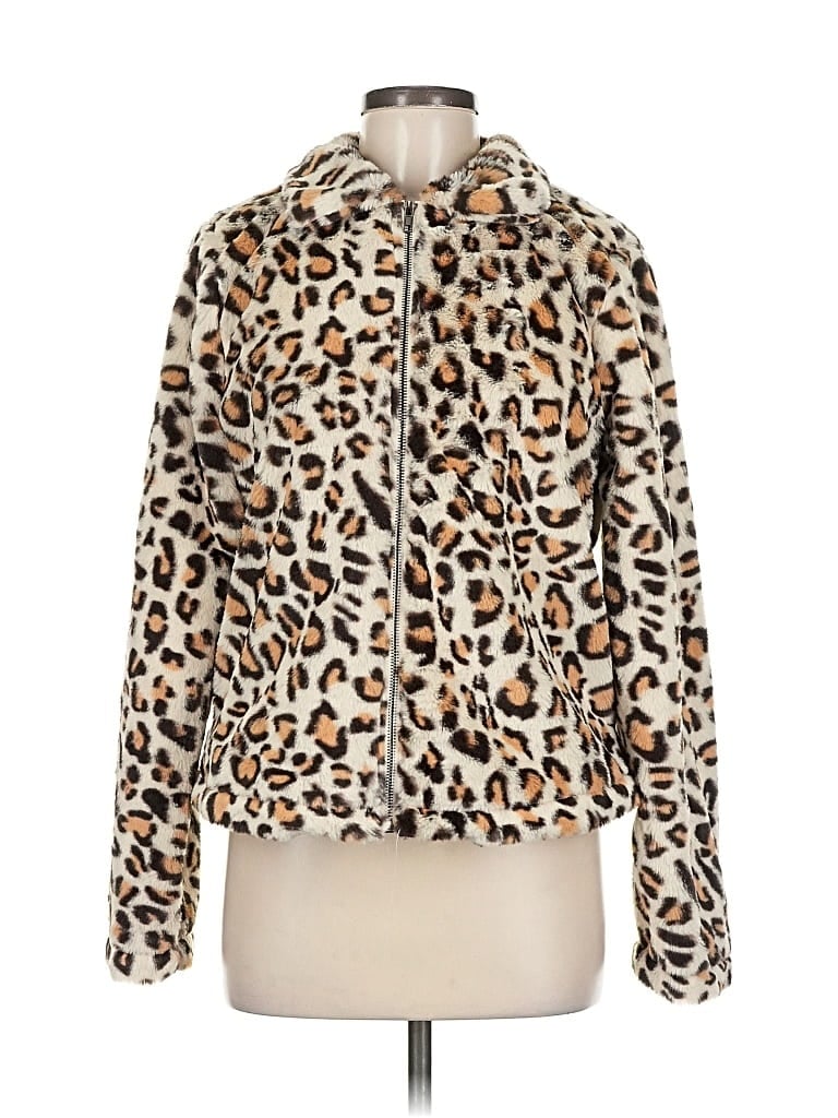 Andree By Unit Faux Fur Jacket In Animal Print