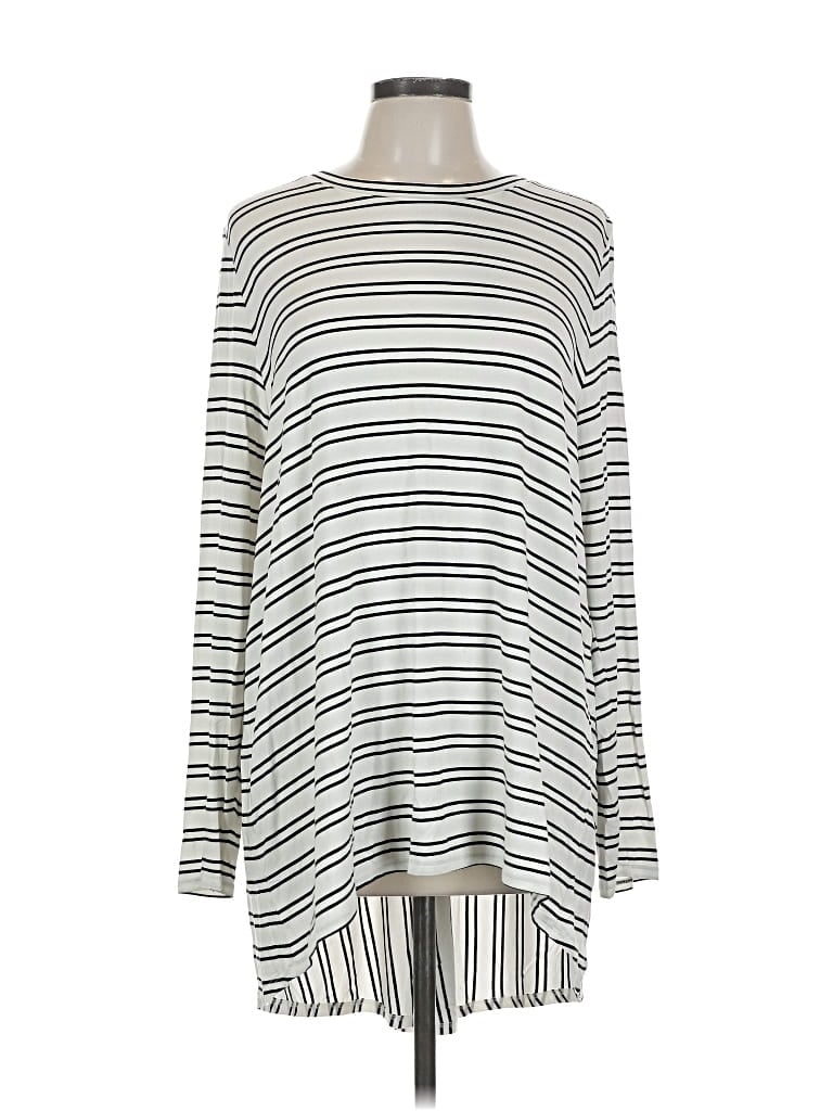 Pre-owned Soft Surroundings Long Sleeve Top Silver Boatneck Tops