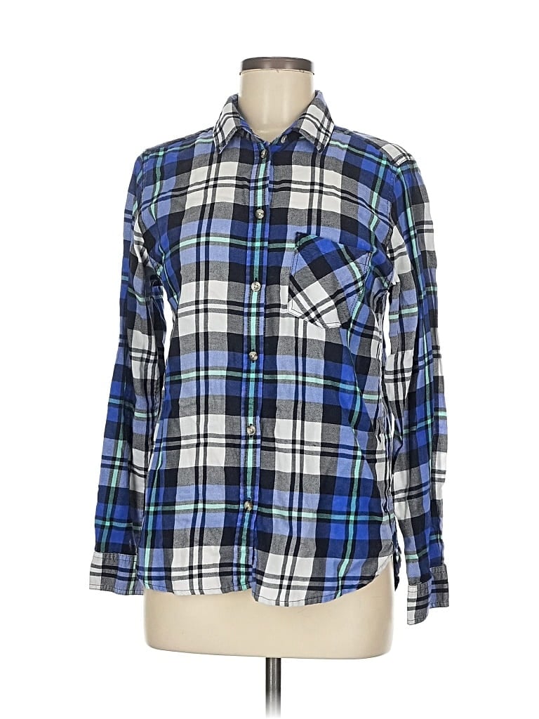 Pre-owned American Eagle Outfitters Long Sleeve Button Down Shirt In Blue