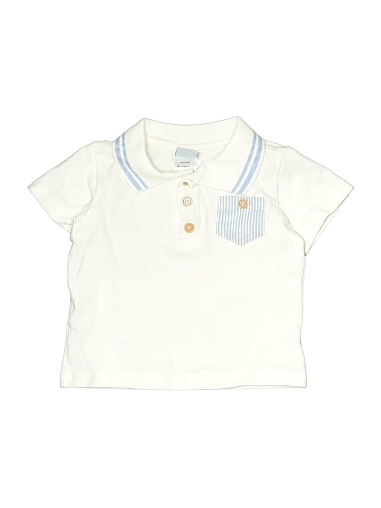Pre-owned Little Lad Babies' Short Sleeve Polo Shirt In White