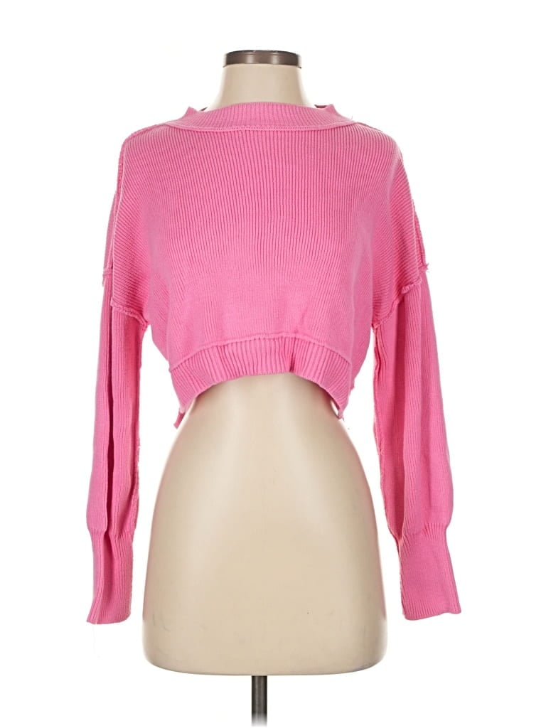 Pre-owned Pink Rose Turtleneck Sweater In Pink