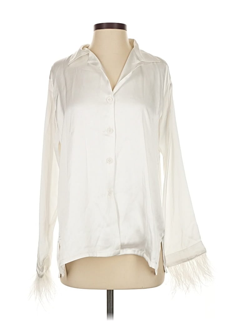 Pre-owned Assorted Brands Long Sleeve Blouse In White