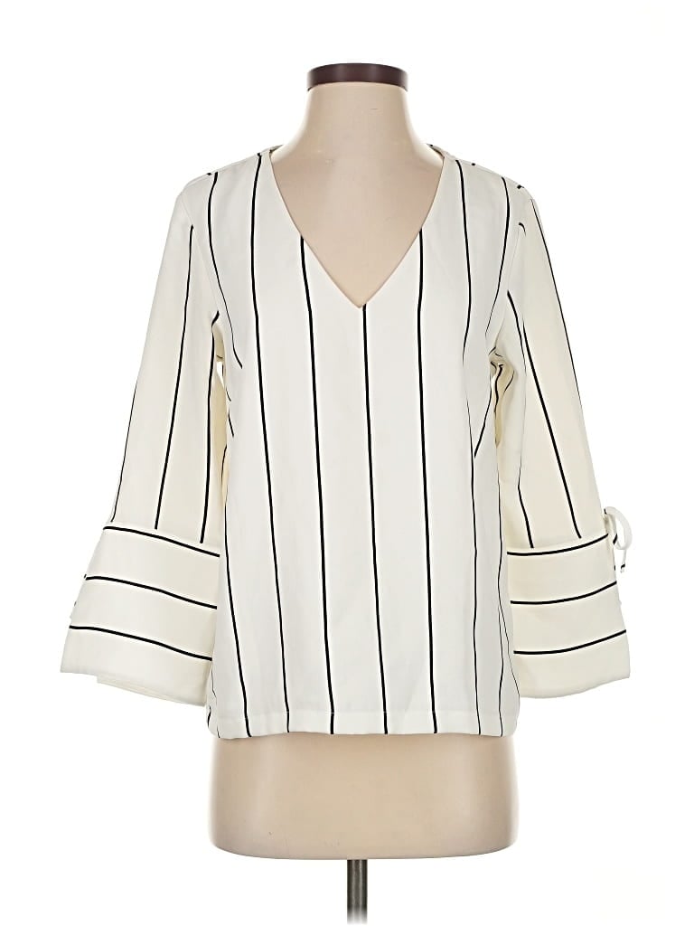 Pre-owned H&m 3/4 Sleeve Blouse In White