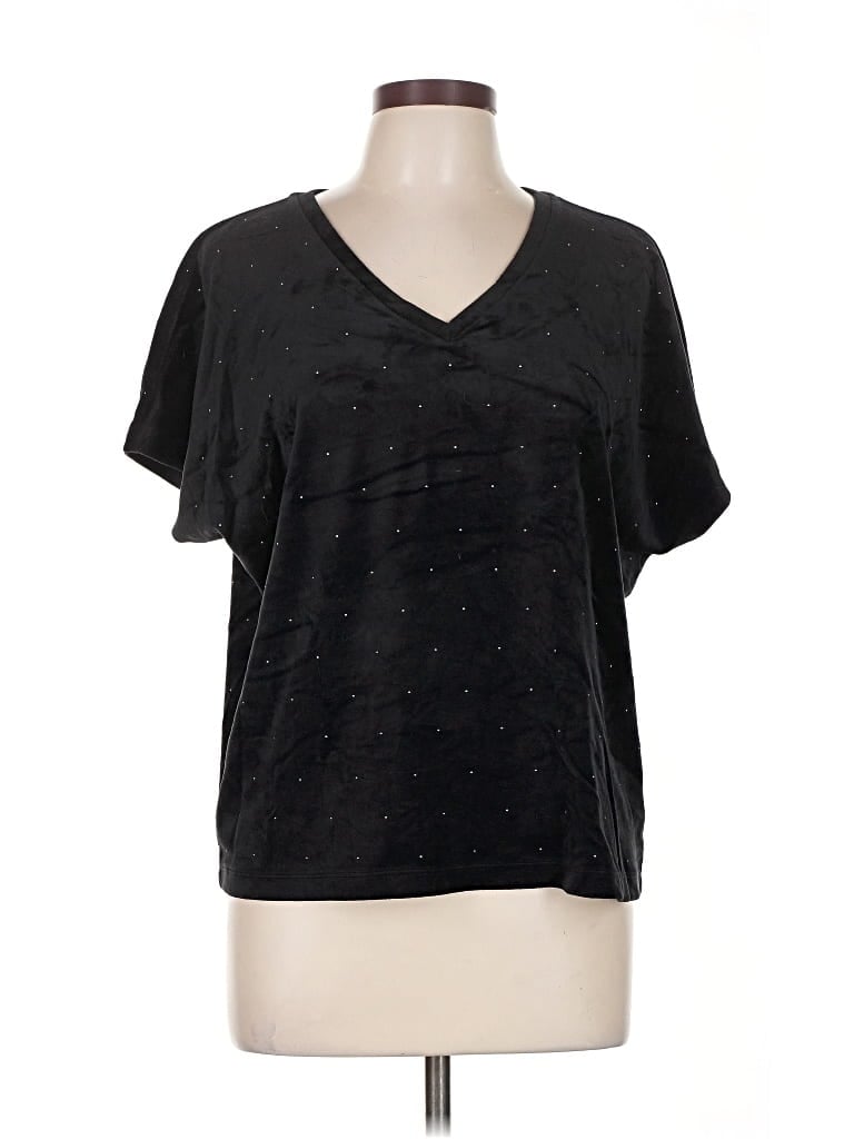 Pre-owned Ann Taylor Loft Short Sleeve T-shirt In Black