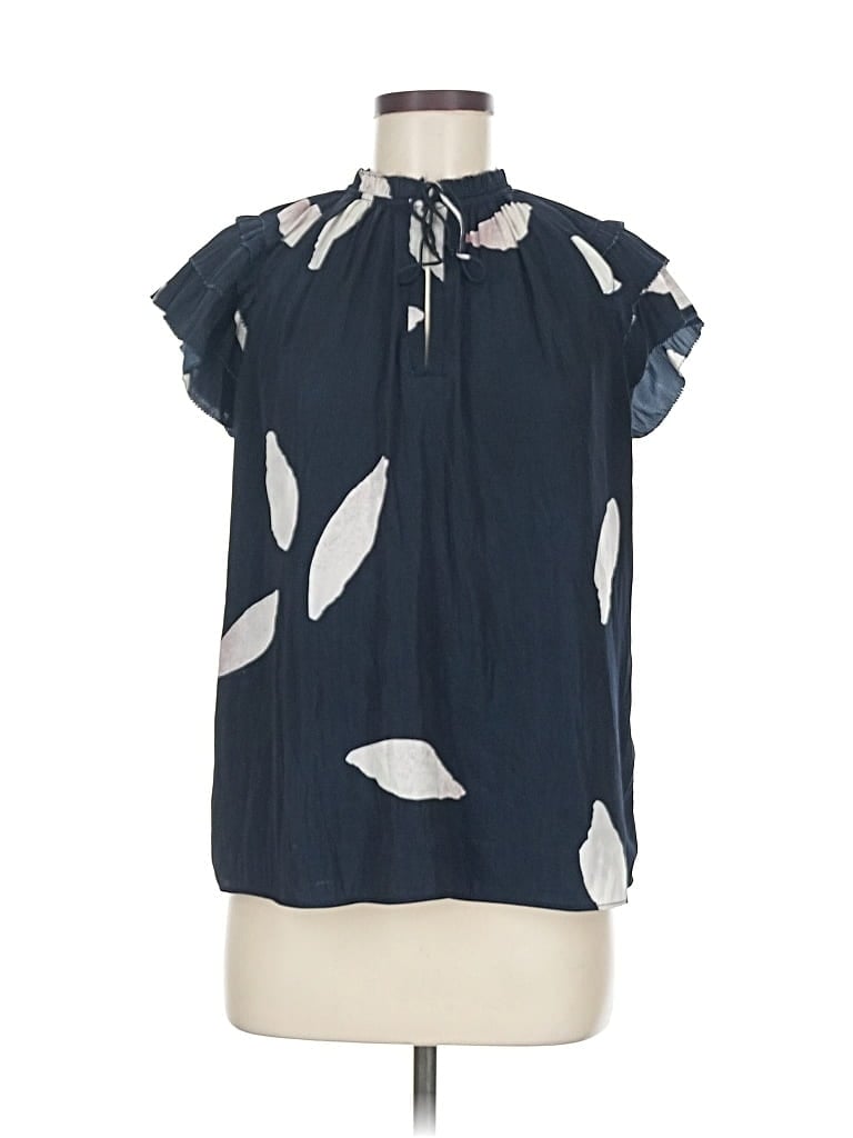 Pre-owned T Tahari Short Sleeve Blouse In Blue