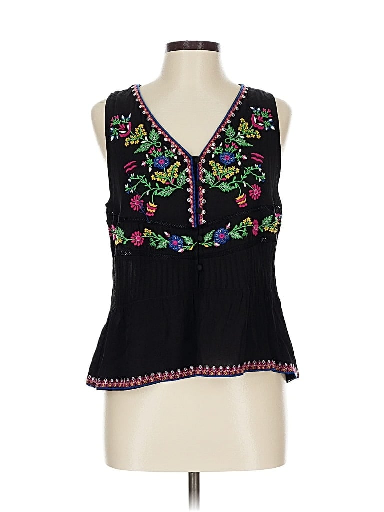 Pre-owned Maeve Sleeveless Blouse In Black