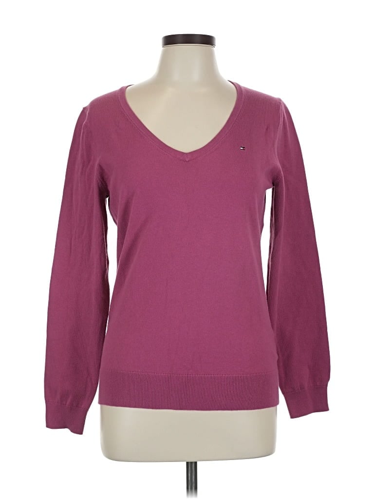 Pre-owned Tommy Hilfiger Pullover Sweater In Purple