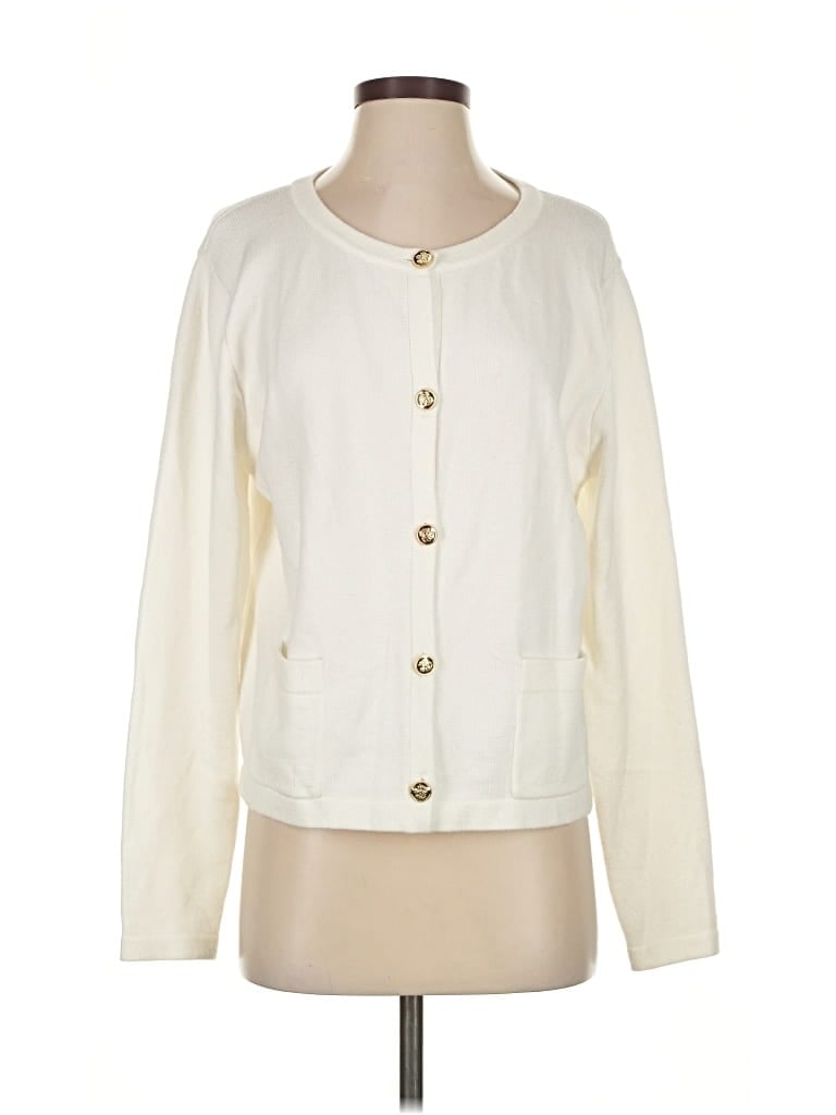 Pre-owned Lillusory Cardigan Sweater In White