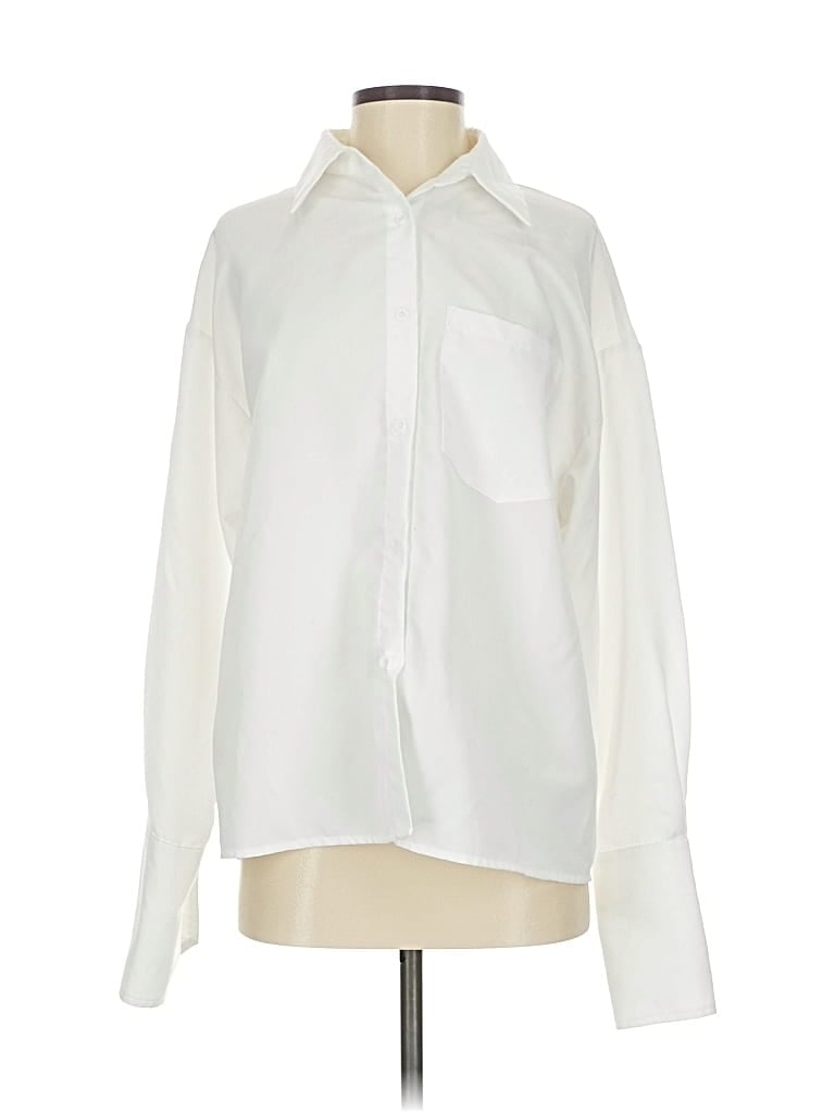 Pre-owned Commense Long Sleeve Blouse In White
