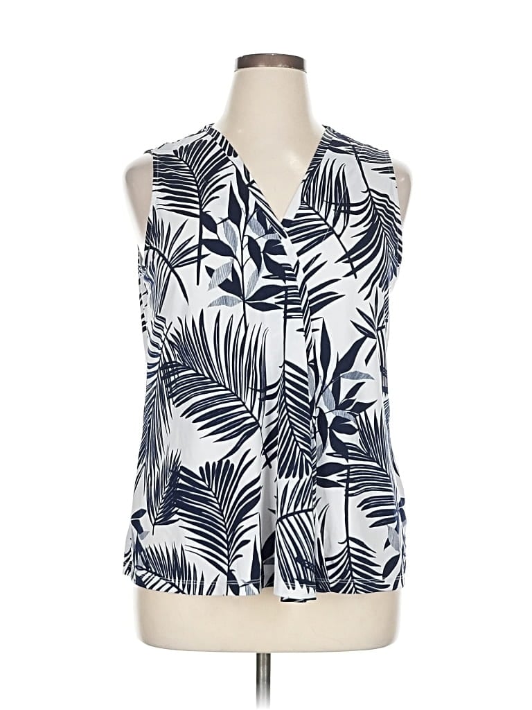 Pre-owned Dana Buchman Sleeveless Blouse In Blue