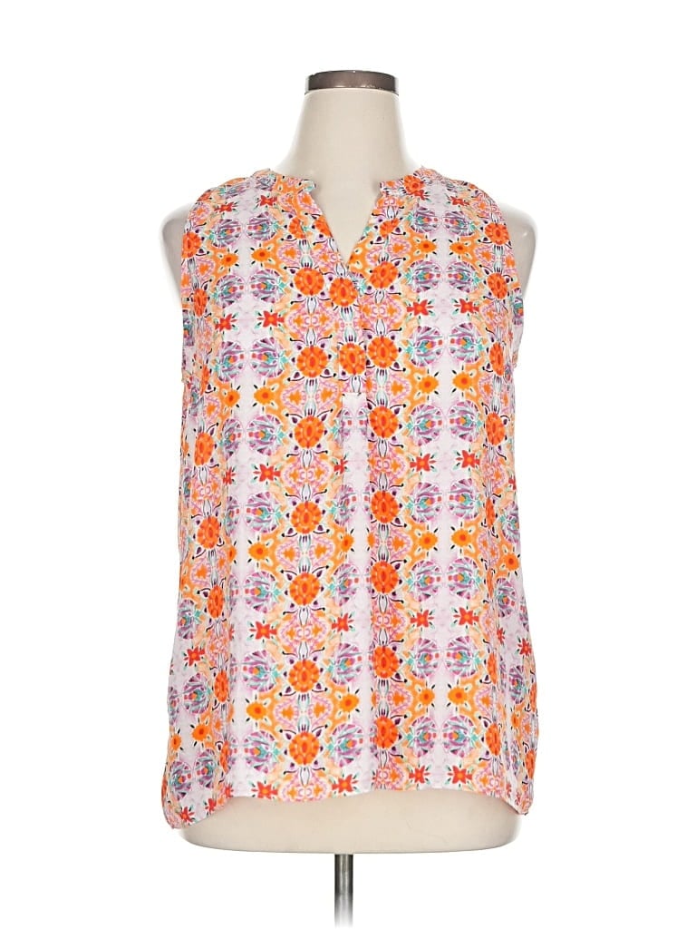 Pre-owned Adrienne Vittadini Sleeveless Blouse In Orange