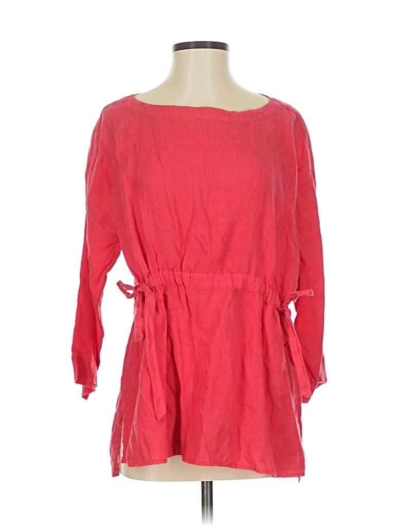 Pre-owned Eileen Fisher 3/4 Sleeve Blouse In Red