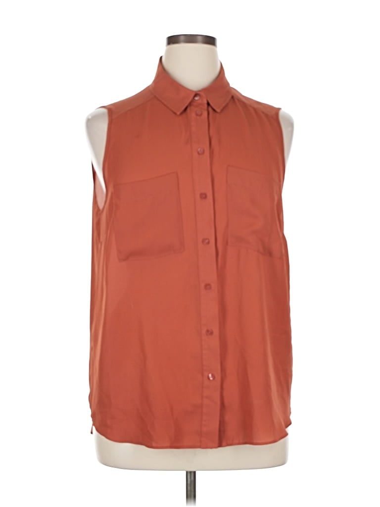 Pre-owned Primark Sleeveless Button Down Shirt In Orange