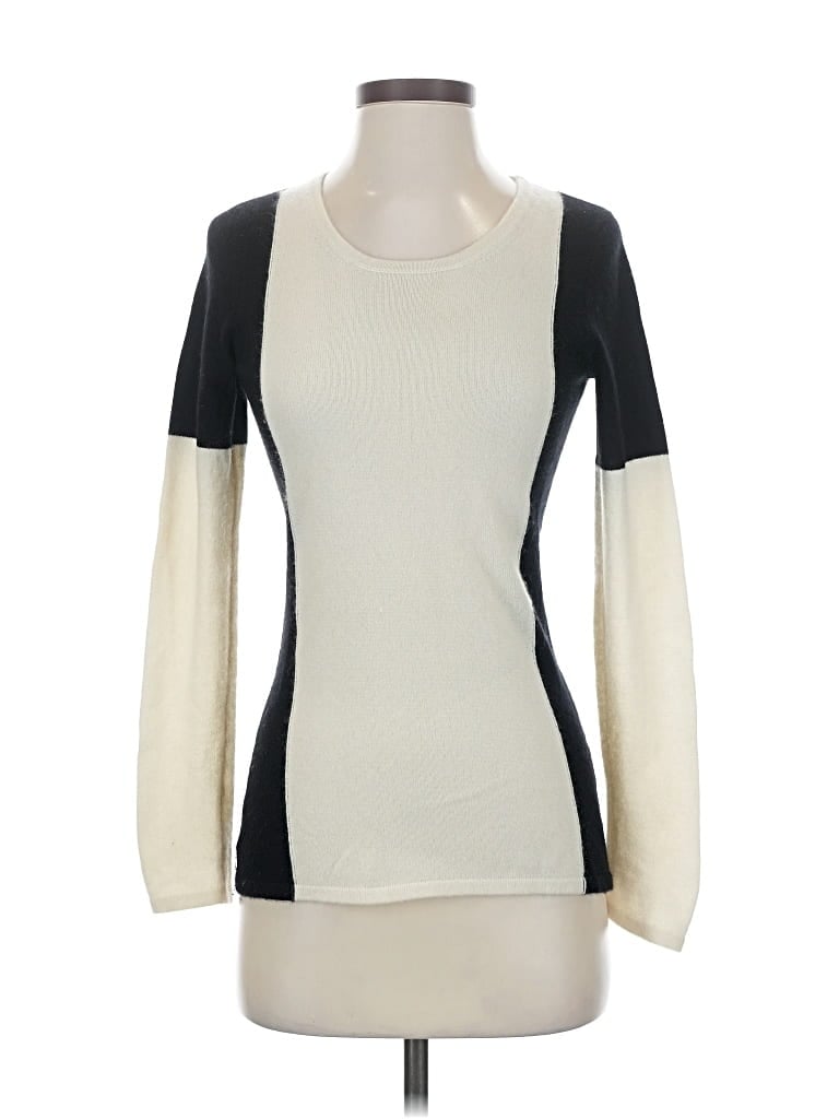 Pre-owned Saks Fifth Avenue Cashmere Pullover Sweater In White