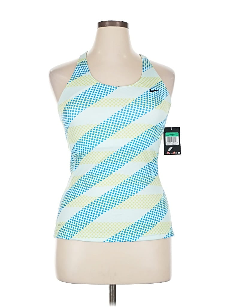 Nike Tank Top Blue One Shoulder Neckline Tops In Multi