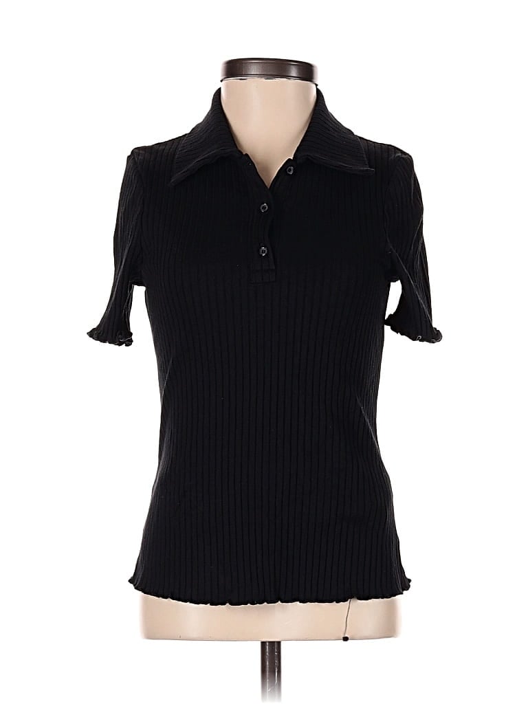 Pre-owned Paris Atelier & Other Stories Short Sleeve Turtleneck In Black