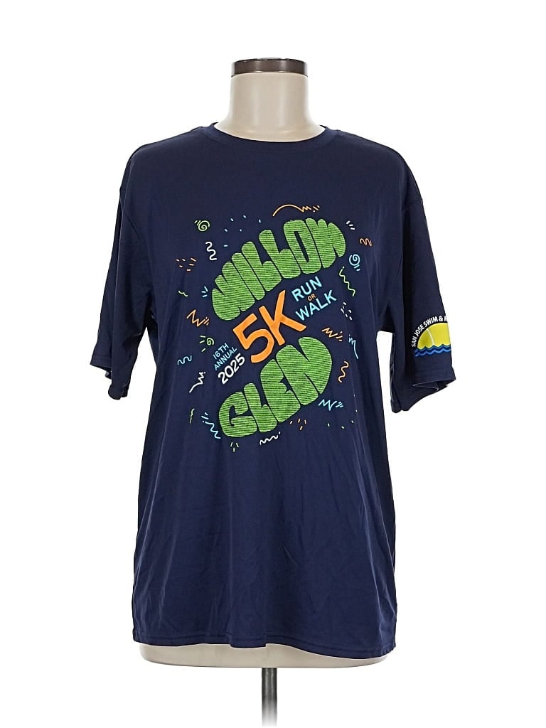 Pre-owned Port & Company Short Sleeve T-shirt In Blue