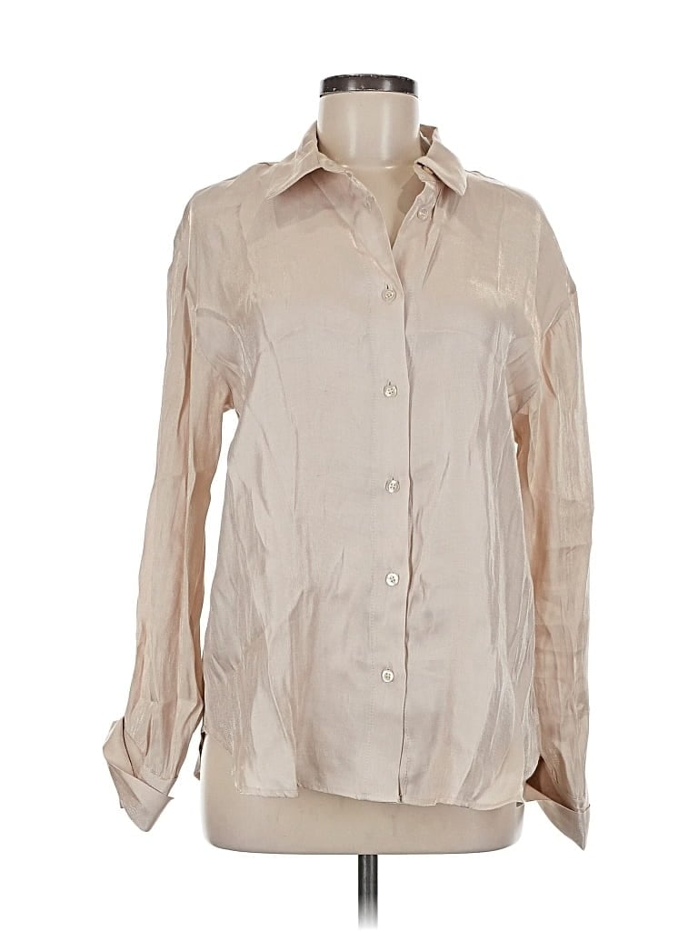 Pre-owned Blu Pepper Long Sleeve Blouse In Brown