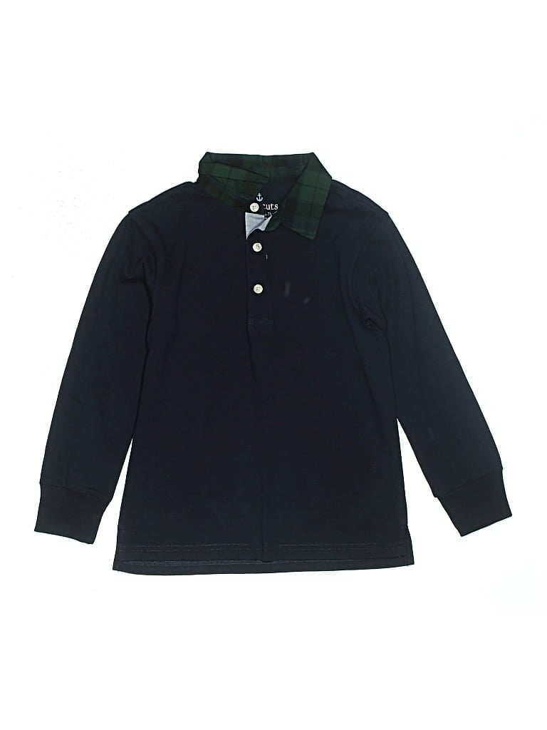 Pre-owned Crewcuts Kids' Long Sleeve Polo Shirt In Black