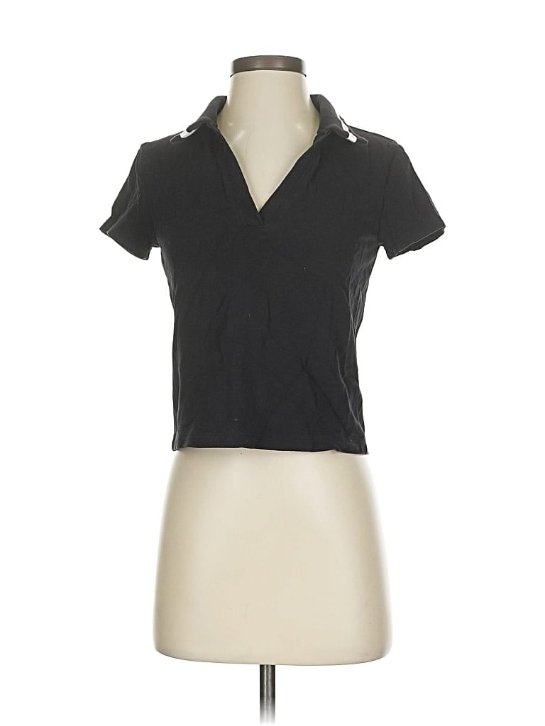 Pre-owned Lou & Grey Short Sleeve Top Gray Collared Neckline Tops