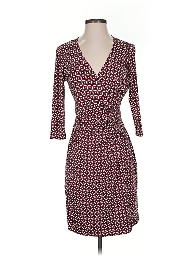 Pre-owned Laundry By Design Casual Dress In Burgundy