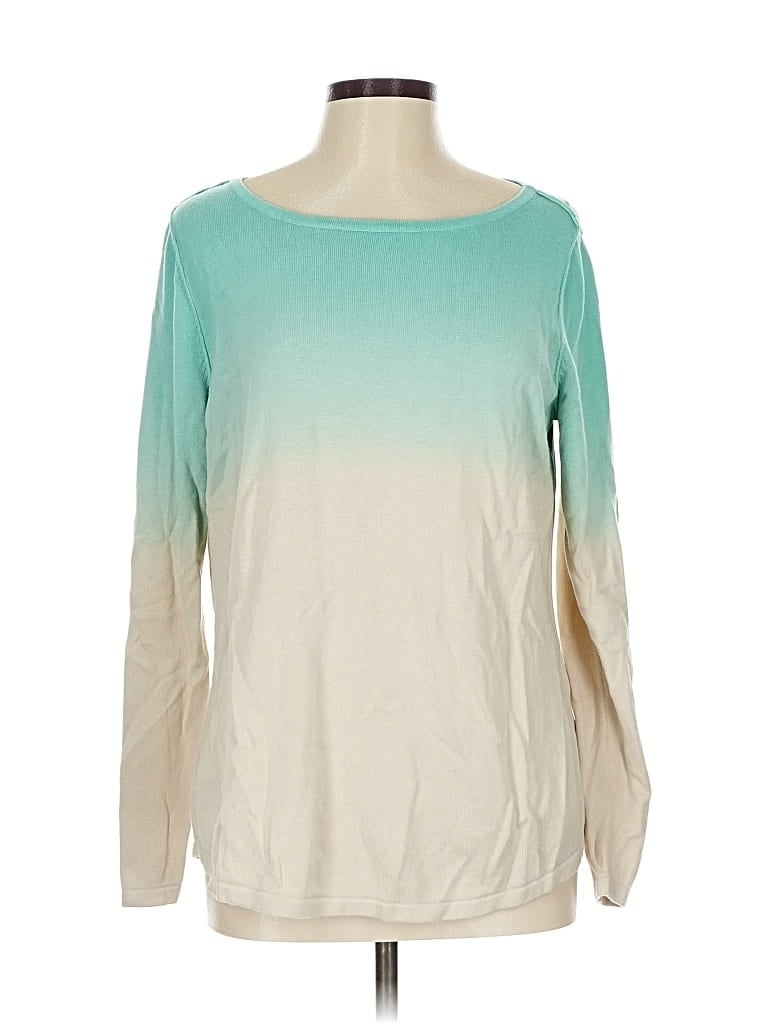 Pre-owned Belle By Kim Gravel Pullover Sweater In Blue