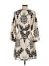 Pink Owl 100% Polyester Paisley Tan Casual Dress Size S - photo 2