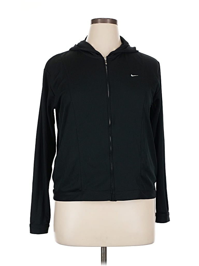 Pre-owned Nike Long Sleeve Polo Shirt In Black