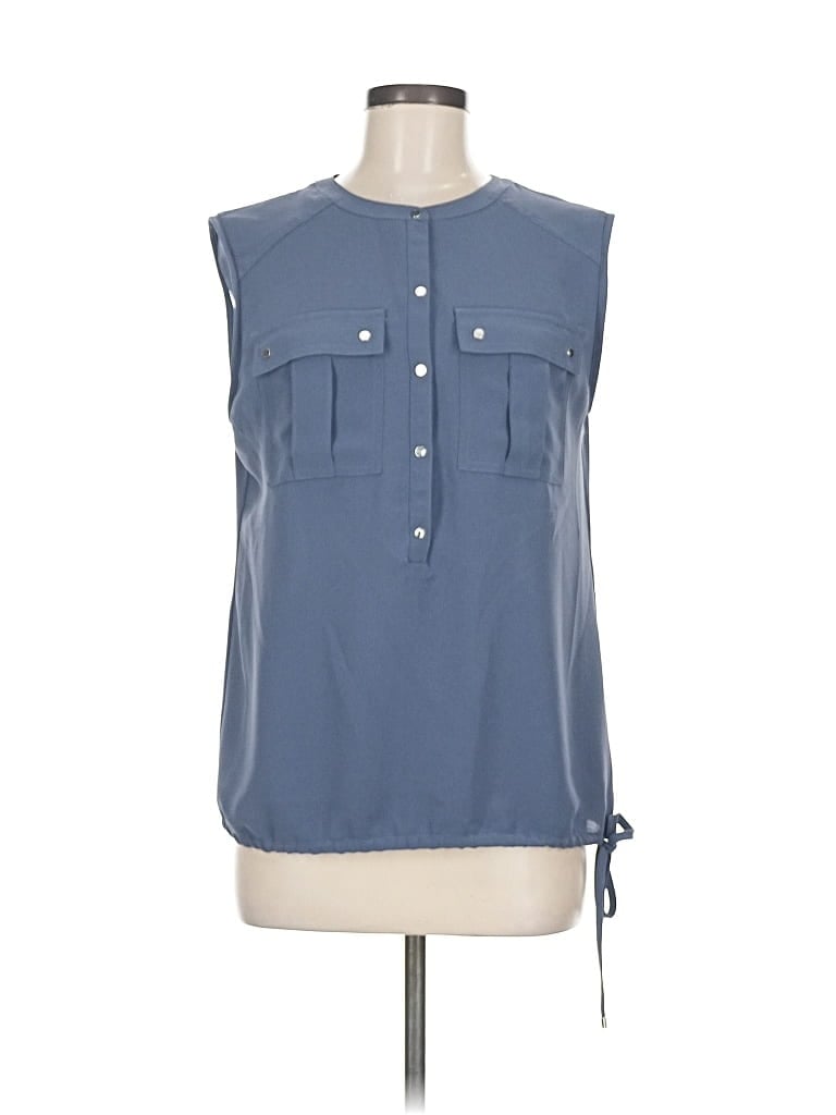 Pre-owned Calvin Klein Sleeveless Blouse In Blue