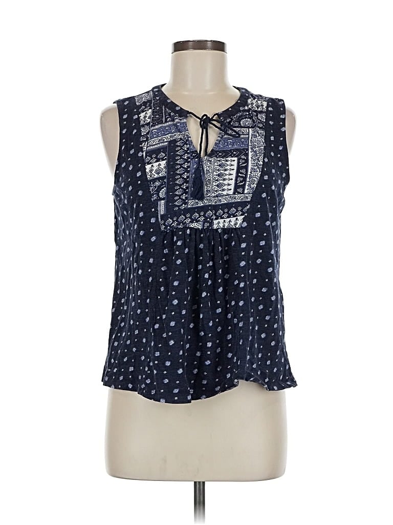 Pre-owned Ann Taylor Loft Outlet Sleeveless Blouse In Blue