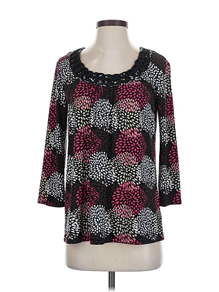 Pre-owned Emma James 3/4 Sleeve Top Black Scoop Neck Tops