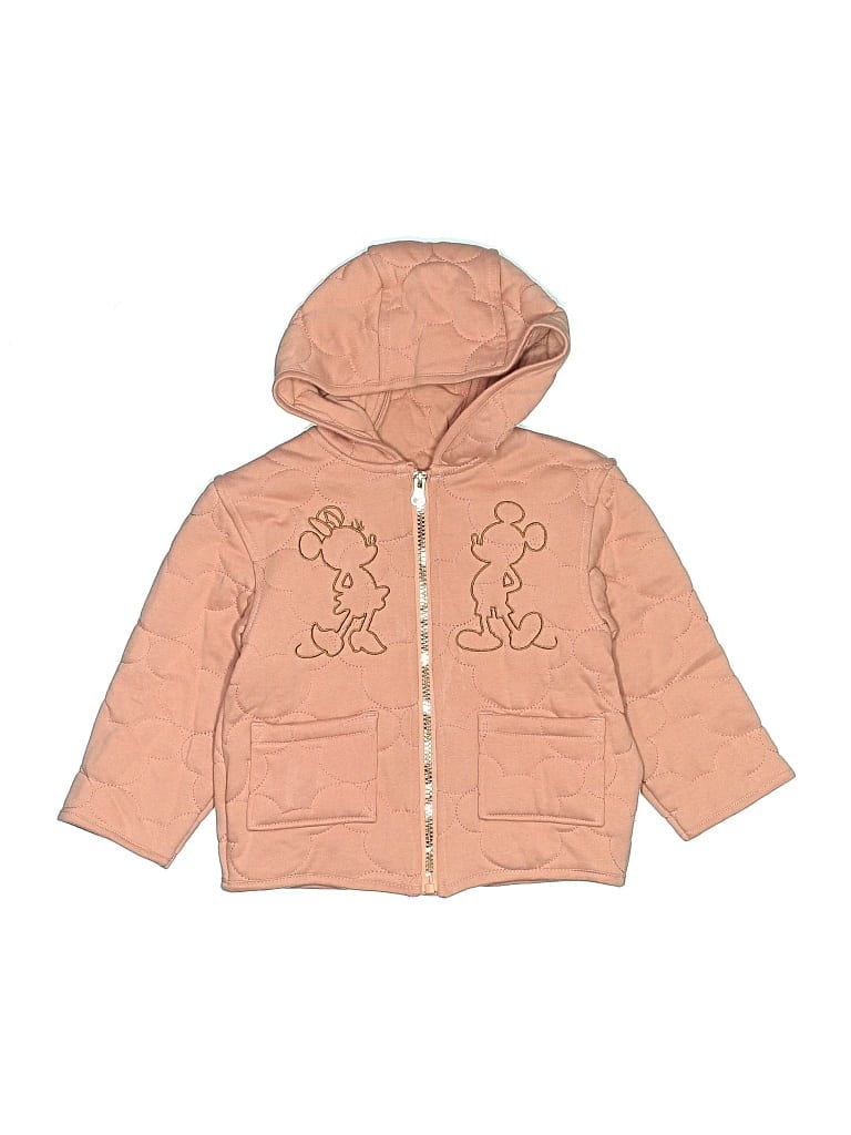 Pre-owned Disney Kids' Zip Up Hoodie In Brown