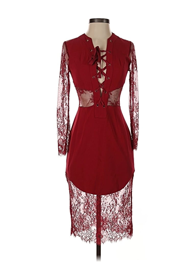 Pre-owned Nbd Cocktail Dress In Burgundy