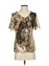 Simonton Says Animal Print Brown Short Sleeve Blouse Size XS - photo 1