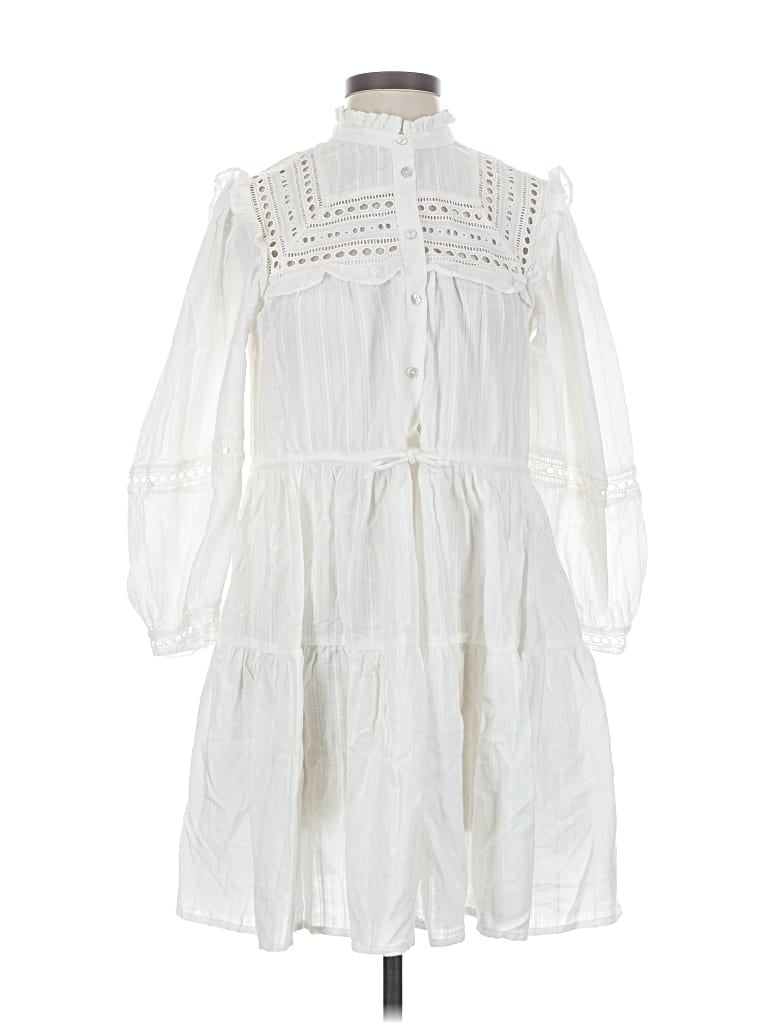 Pre-owned Mng Casual Dress In White